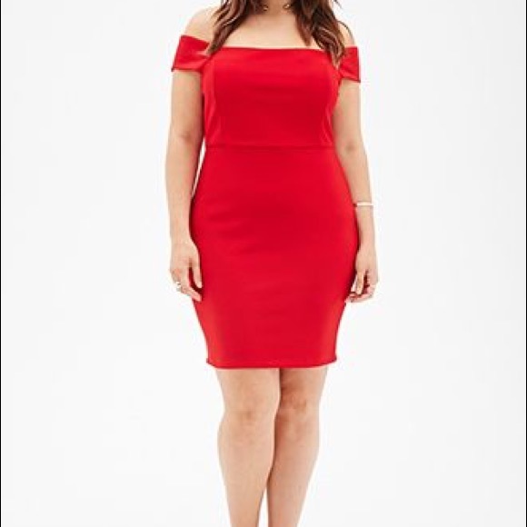 Forever 21 Dresses & Skirts - Red off the shoulder dress